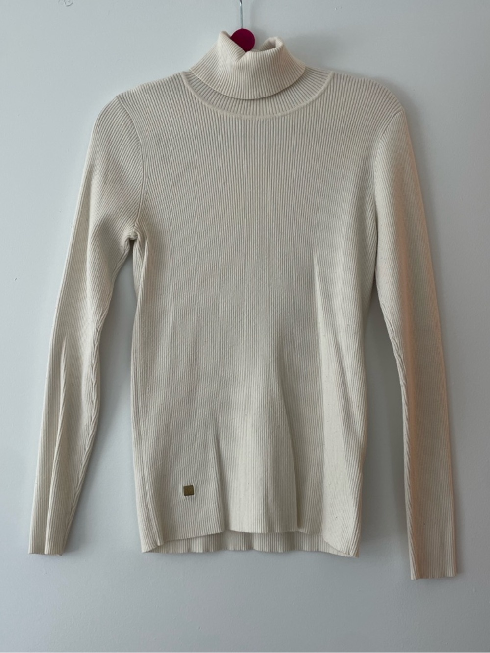 Lauren Ralph Lauren Cream Ribbed Turtleneck Sweater